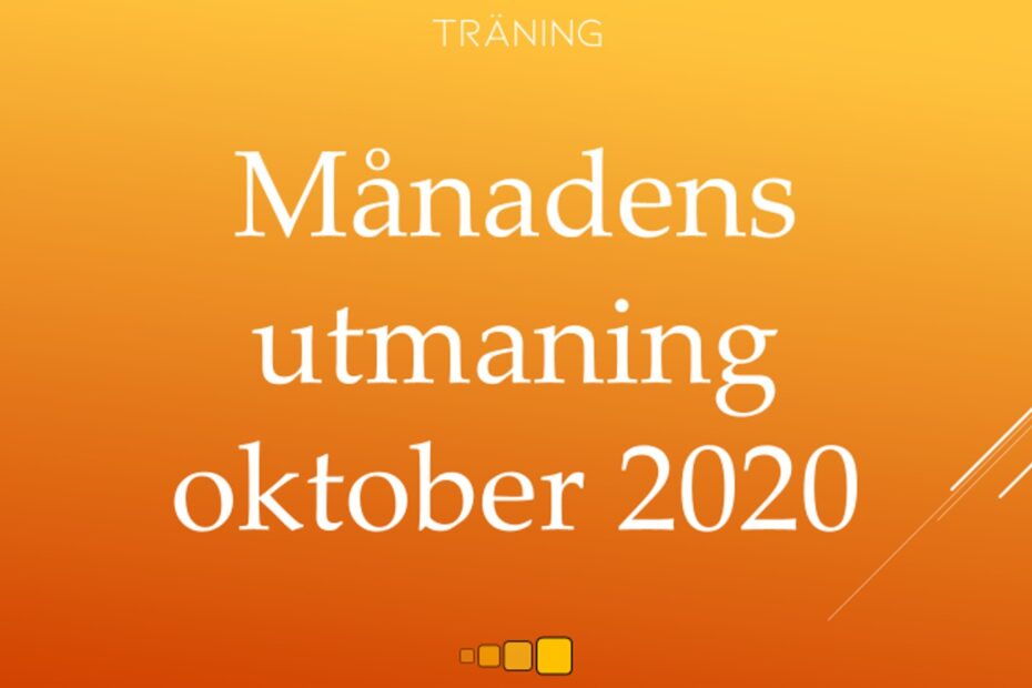 Månadens utmaning oktober 2020