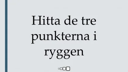 hitta de tre punkterna i ryggen